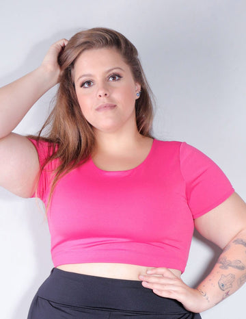 Cropped Fitness sem Bojo Plus Size Rosa | Ref: 4.4.4300-07