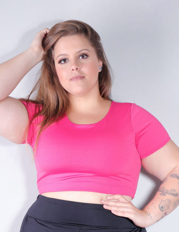 Cropped Fitness sem Bojo Plus Size Rosa | Ref: 4.4.4300-07