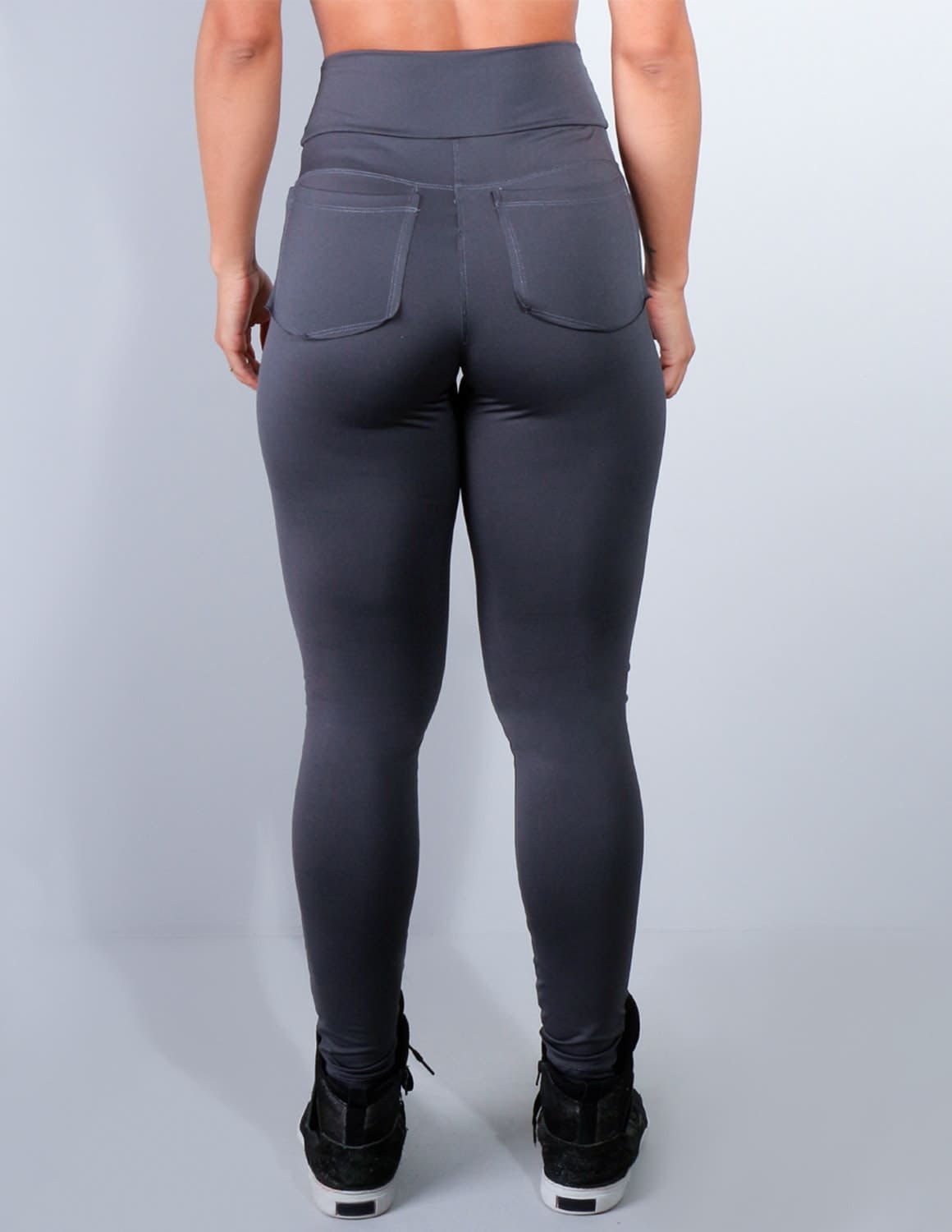Calça Legging com Bolsos Grafite | Ref: 4.4.4241-28