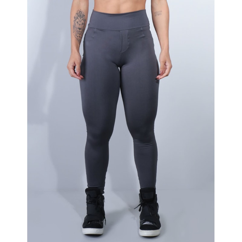 Calça Legging com Bolsos Grafite | Ref: 4.4.4241-28