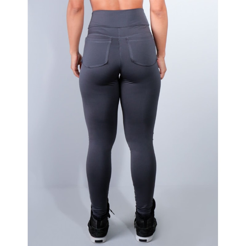 Calça Legging com Bolsos Grafite | Ref: 4.4.4241-28