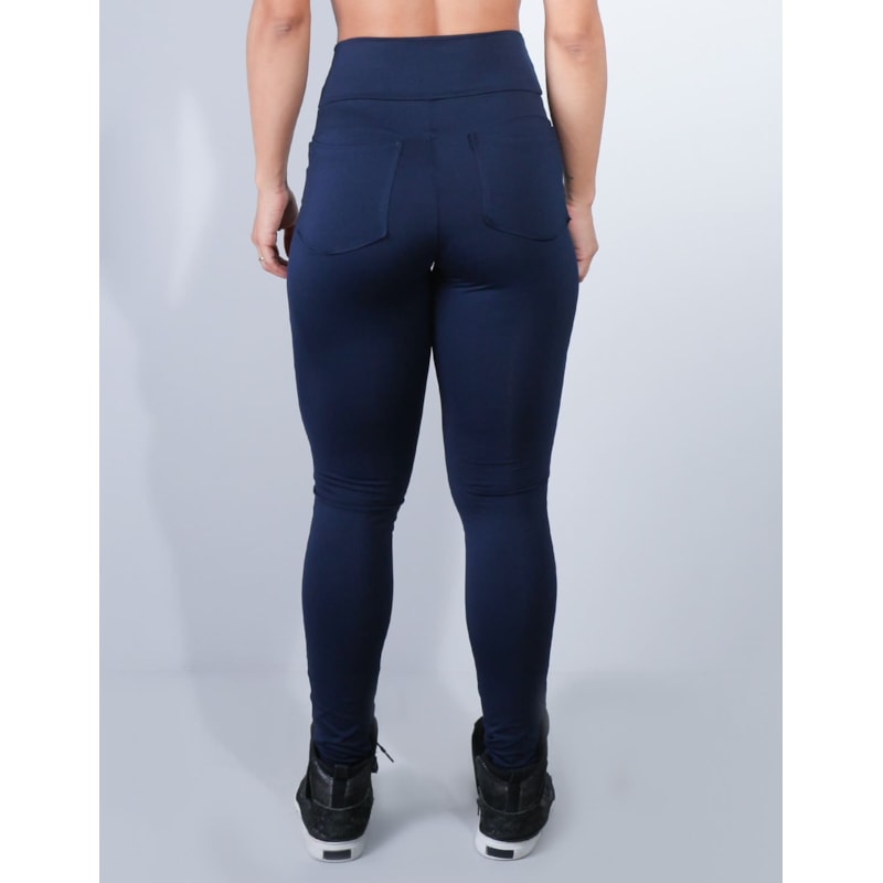 Calça Feminina Azul Marinho com Bolsos | Ref: 4.4.4241-18