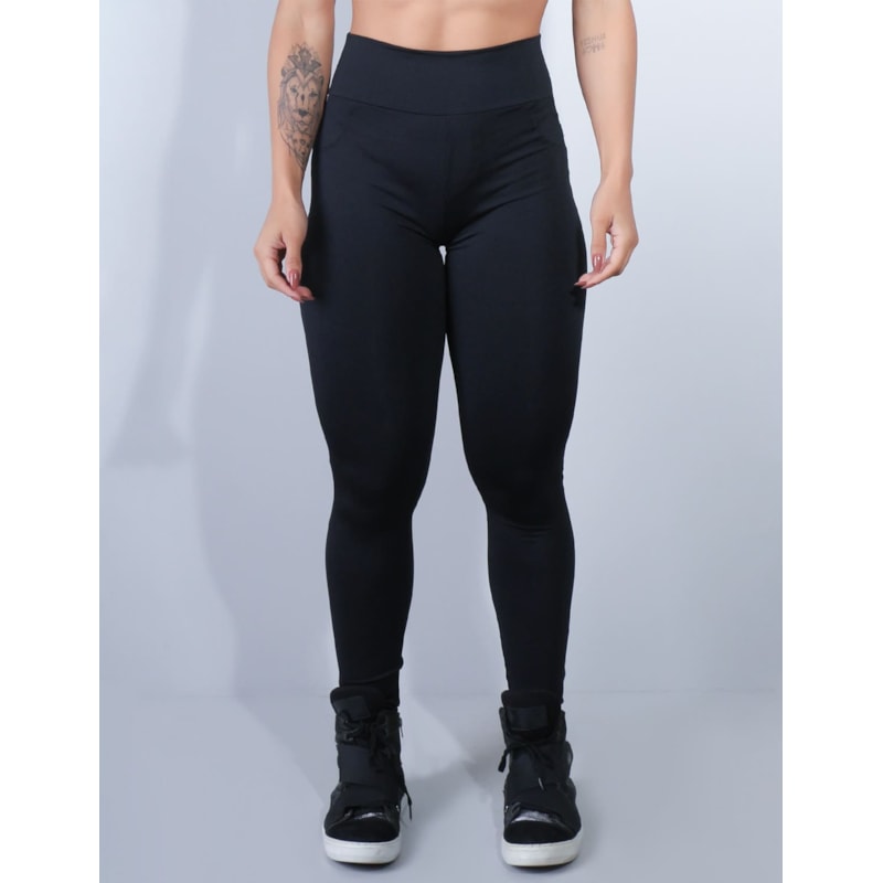 Calça Legging Preta com Bolsos | Ref: 4.4.4241-01
