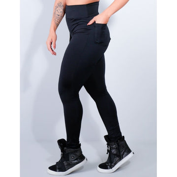 Calça Legging Preta com Bolsos | Ref: 4.4.4241-01