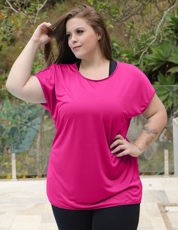 Blusa Feminina Plus Size em Dry Fit Pink | Ref: 4.4.1752-07