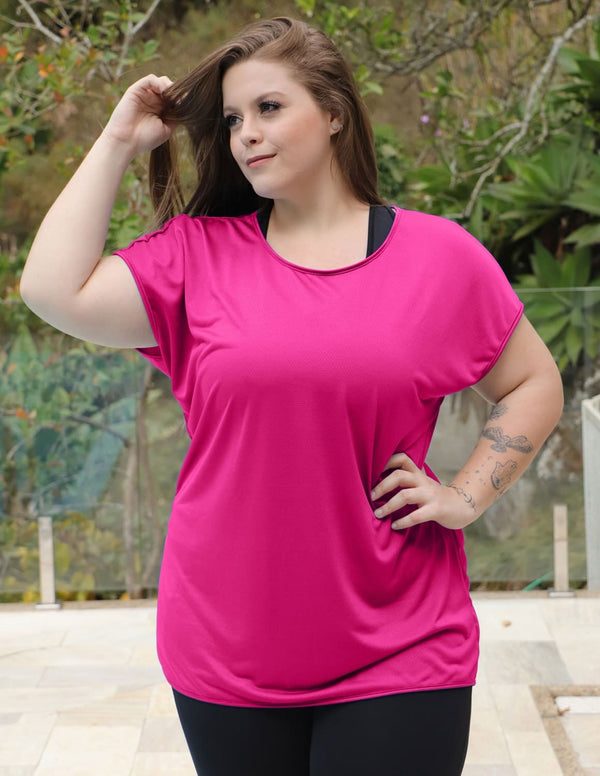 Blusa Feminina Plus Size em Dry Fit Pink | Ref: 4.4.1752-07