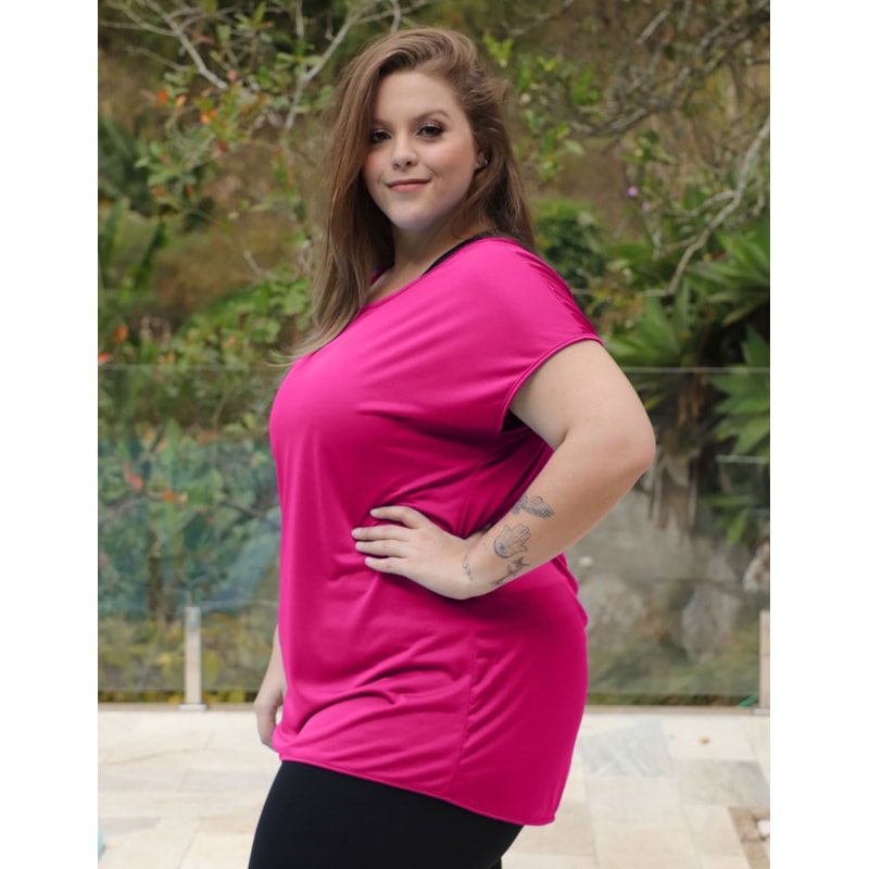 Blusa Feminina Plus Size em Dry Fit Pink | Ref: 4.4.1752-07
