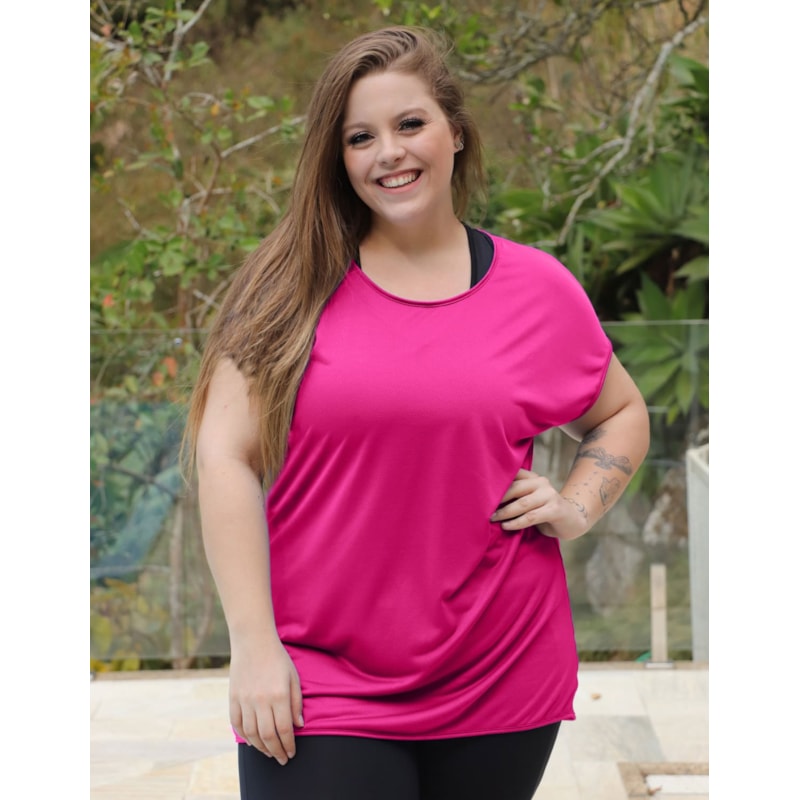 Blusa Feminina Plus Size em Dry Fit Pink | Ref: 4.4.1752-07