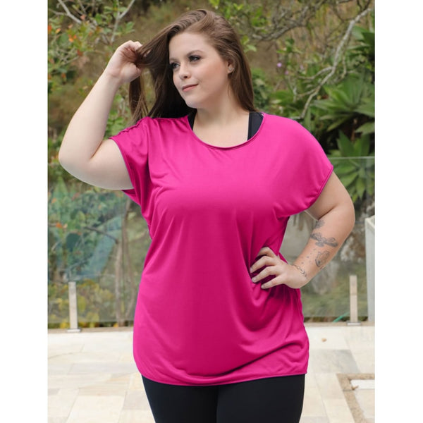 Blusa Feminina Plus Size em Dry Fit Pink | Ref: 4.4.1752-07