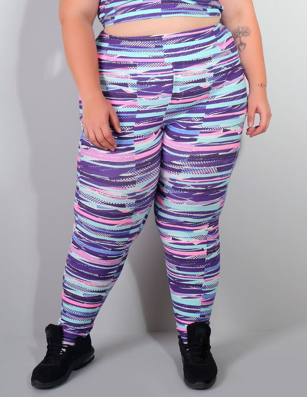 Calça Legging Plus Size Estampada com Bolsos | Ref: 4.4.4156-3125