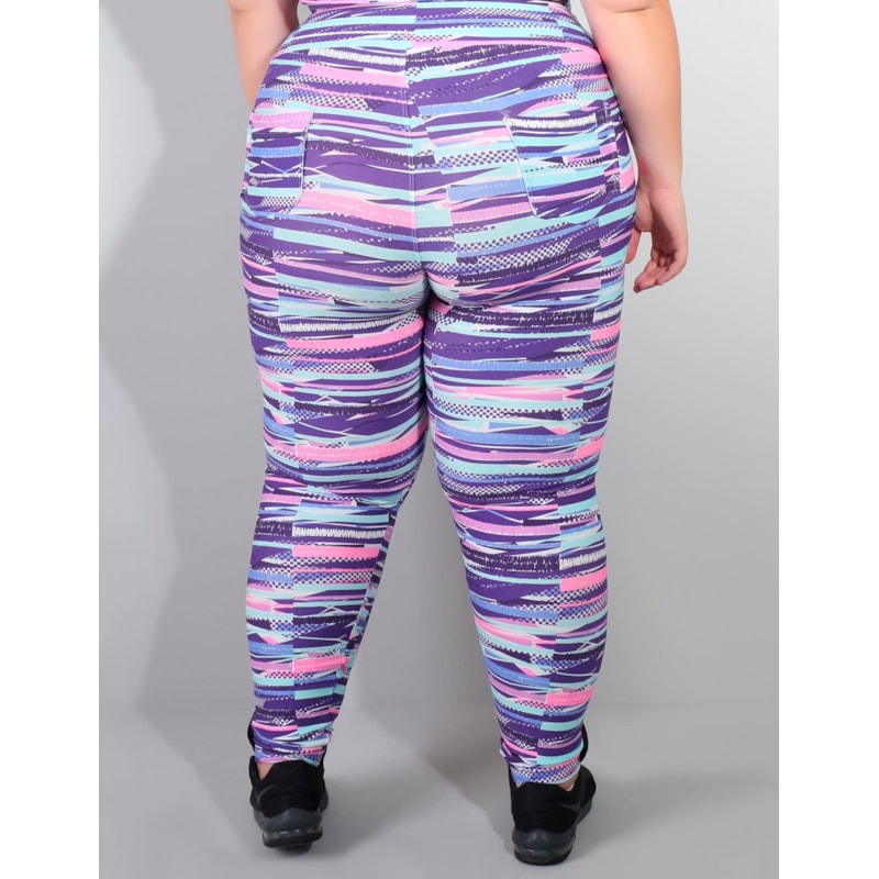 Calça Legging Plus Size Estampada com Bolsos | Ref: 4.4.4156-3125