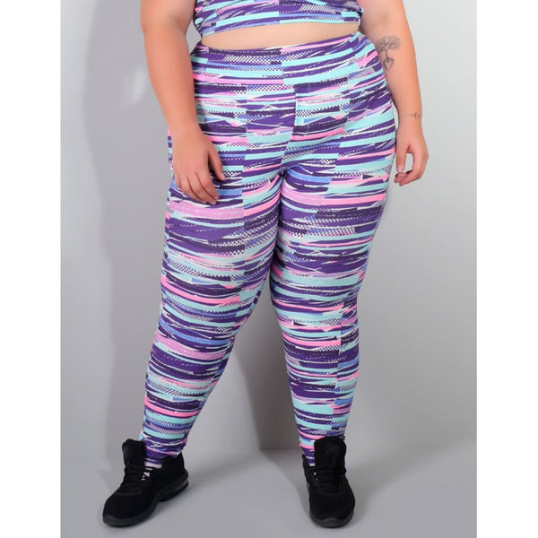 Calça Legging Plus Size Estampada com Bolsos | Ref: 4.4.4156-3125