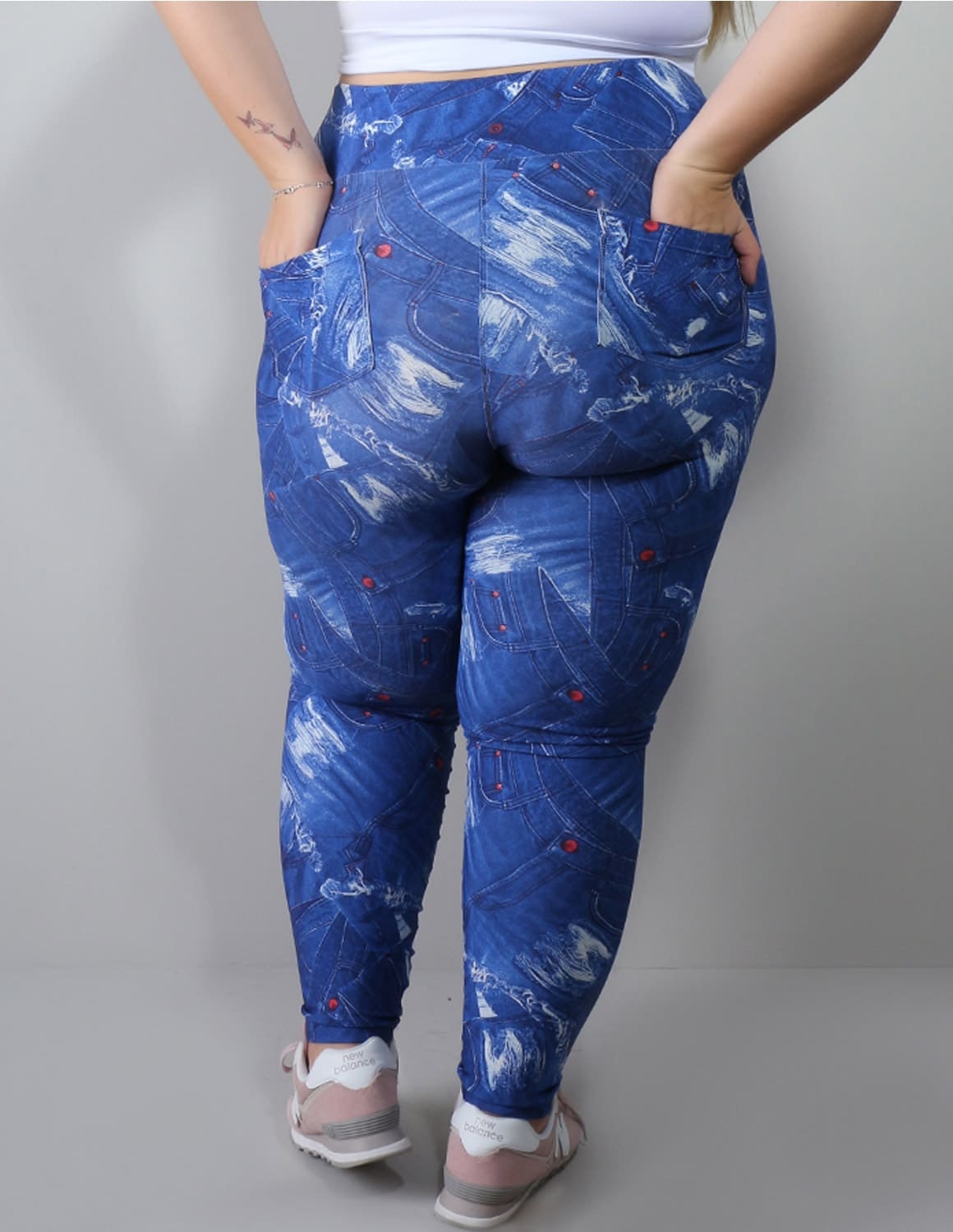 Calça Legging Plus Size Estampada com Bolsos | Ref: 4.4.4156-3084