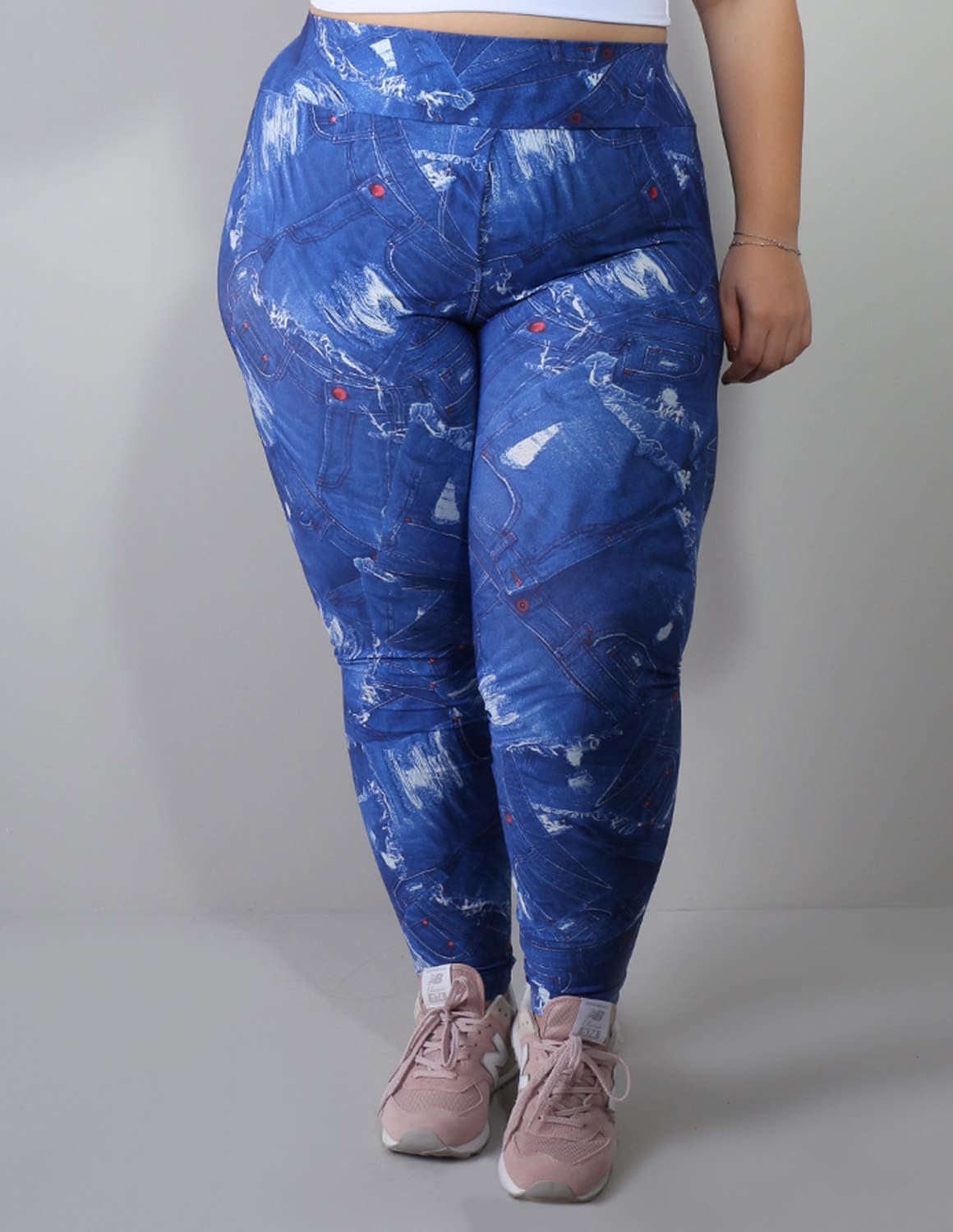 Calça Legging Plus Size Estampada com Bolsos | Ref: 4.4.4156-3084