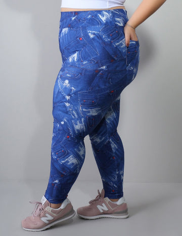 Calça Legging Plus Size Estampada com Bolsos | Ref: 4.4.4156-3084