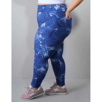 Calça Legging Plus Size Estampada com Bolsos | Ref: 4.4.4156-3084