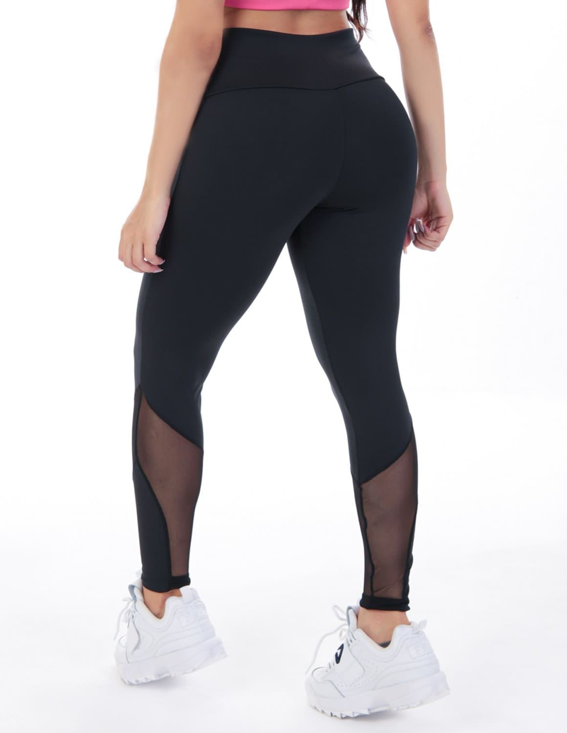 Calça Fitness Feminina Preta com Detalhes em Tela | Ref: 4.4.1591-01
