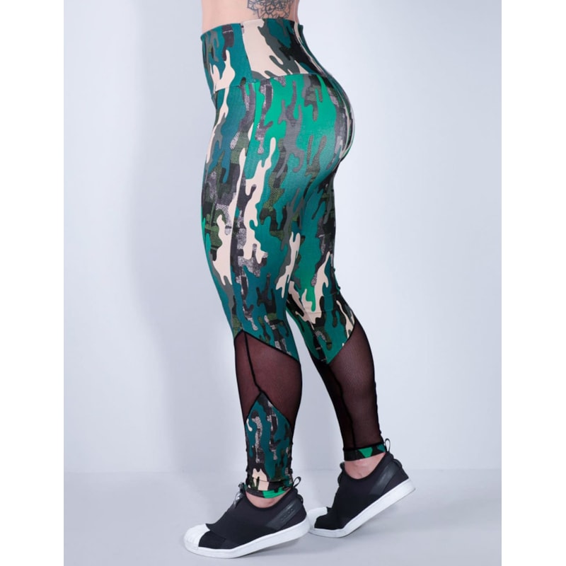 Calça legging com Recortes de Tule e Estampa | Ref: 4.4.1591-3160