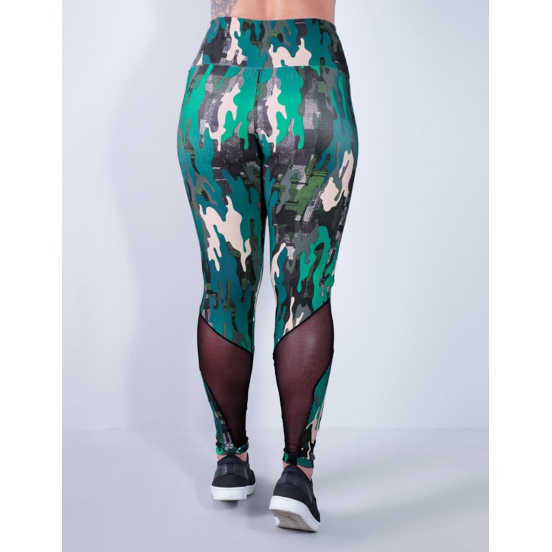 Calça legging com Recortes de Tule e Estampa | Ref: 4.4.1591-3160
