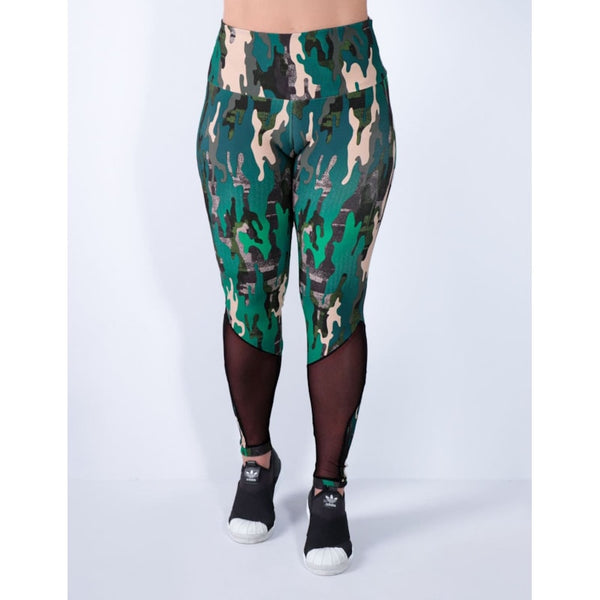 Calça legging com Recortes de Tule e Estampa | Ref: 4.4.1591-3160
