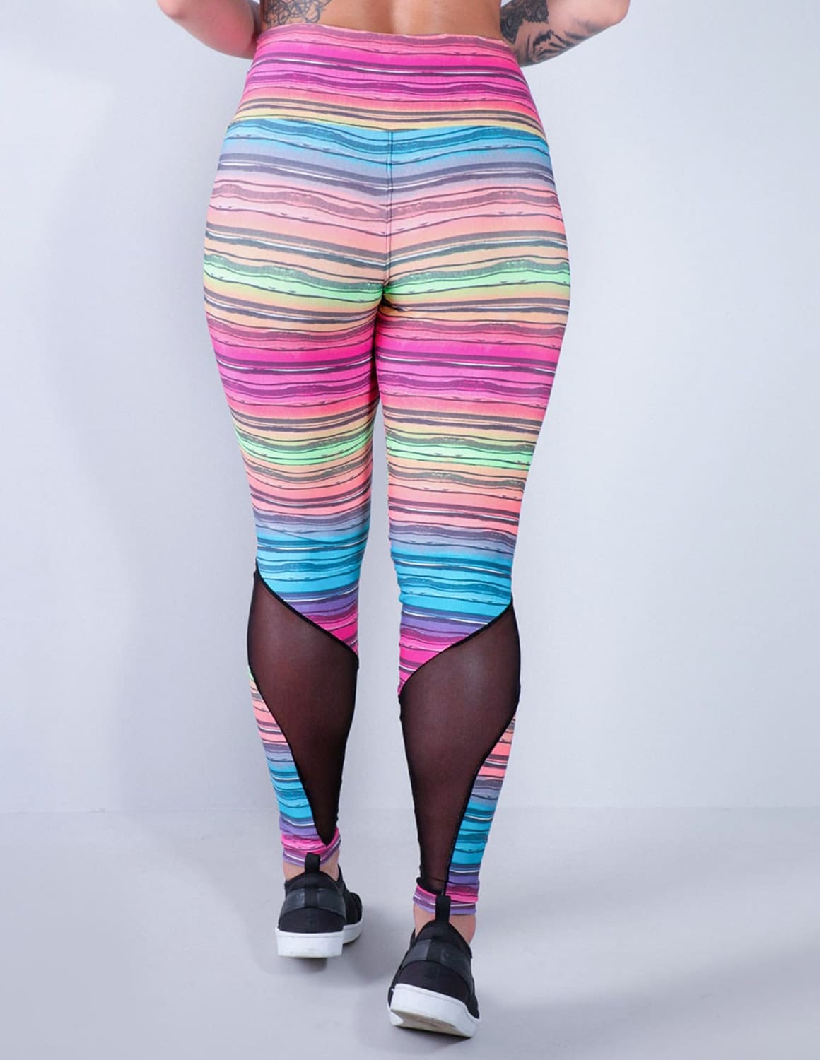 Calça legging Estampada com Tule Preto | Ref: 4.4.1591-3163