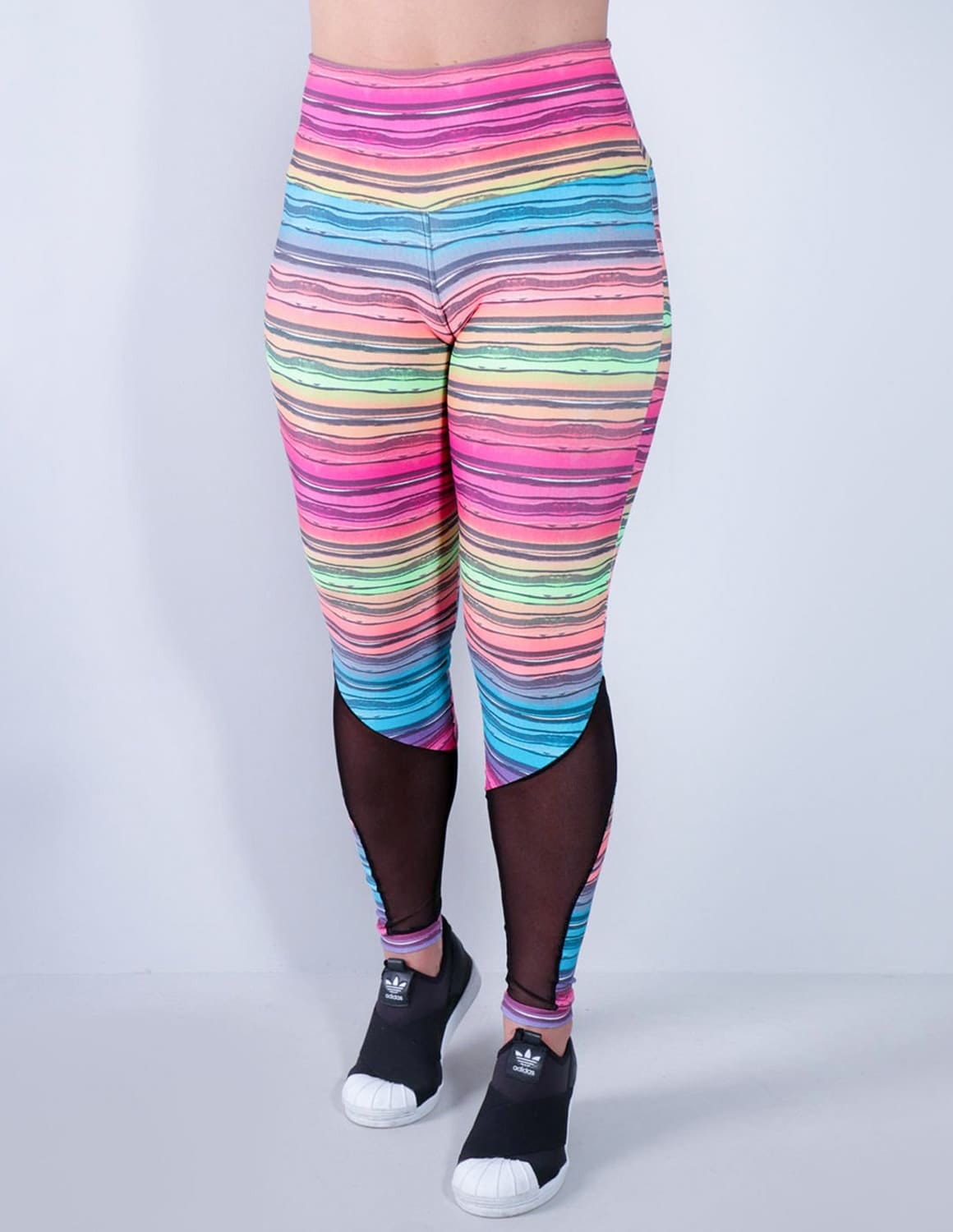 Calça legging Estampada com Tule Preto | Ref: 4.4.1591-3163
