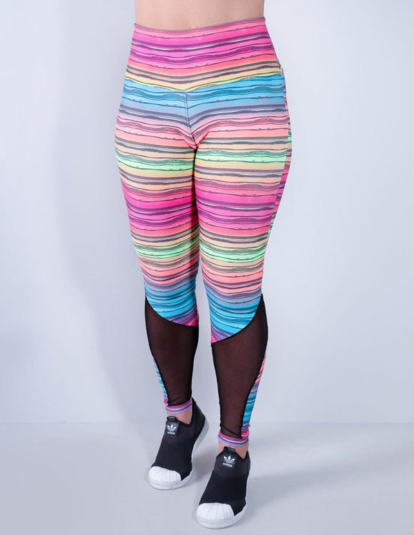 Calça legging Estampada com Tule Preto | Ref: 4.4.1591-3163