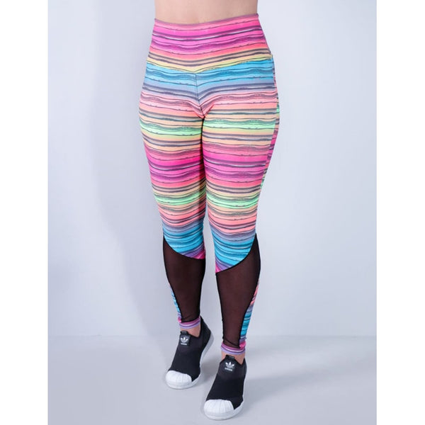 Calça legging Estampada com Tule Preto | Ref: 4.4.1591-3163