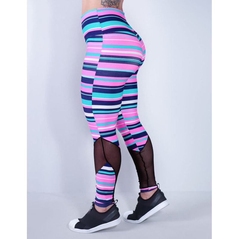 Calça Feminina Estampada com Recortes de Tule | Ref: 4.4.1591-3159