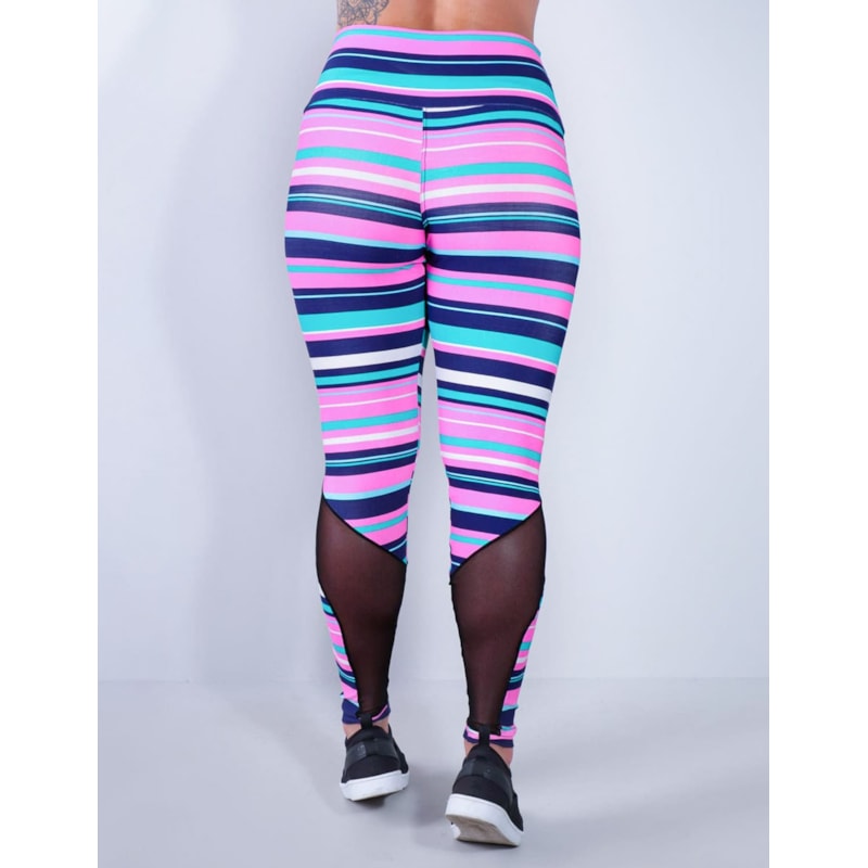 Calça Feminina Estampada com Recortes de Tule | Ref: 4.4.1591-3159