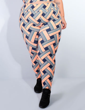 Calça Fitness Plus Size Estampada com Bolsos | Ref: 4.4.4156-3124