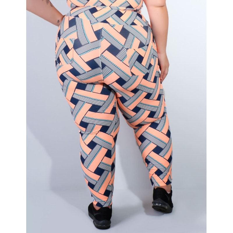 Calça Fitness Plus Size Estampada com Bolsos | Ref: 4.4.4156-3124