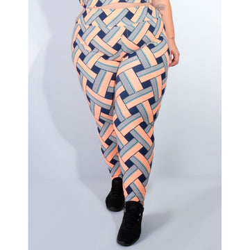 Calça Fitness Plus Size Estampada com Bolsos | Ref: 4.4.4156-3124