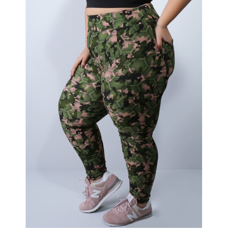 Calça Feminina Plus Size Estampada com Bolsos | Ref: 4.4.4156-3082