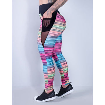 Calça Legging Empina Bumbum Estampada com Tule e Bolsos | Ref: 4.4.4345-3163