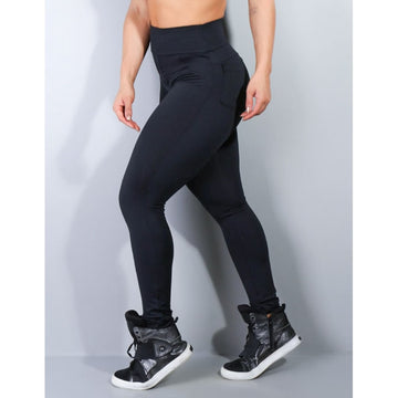 Calça Legging Preta com Bolsos | Ref: 4.4.4119-01