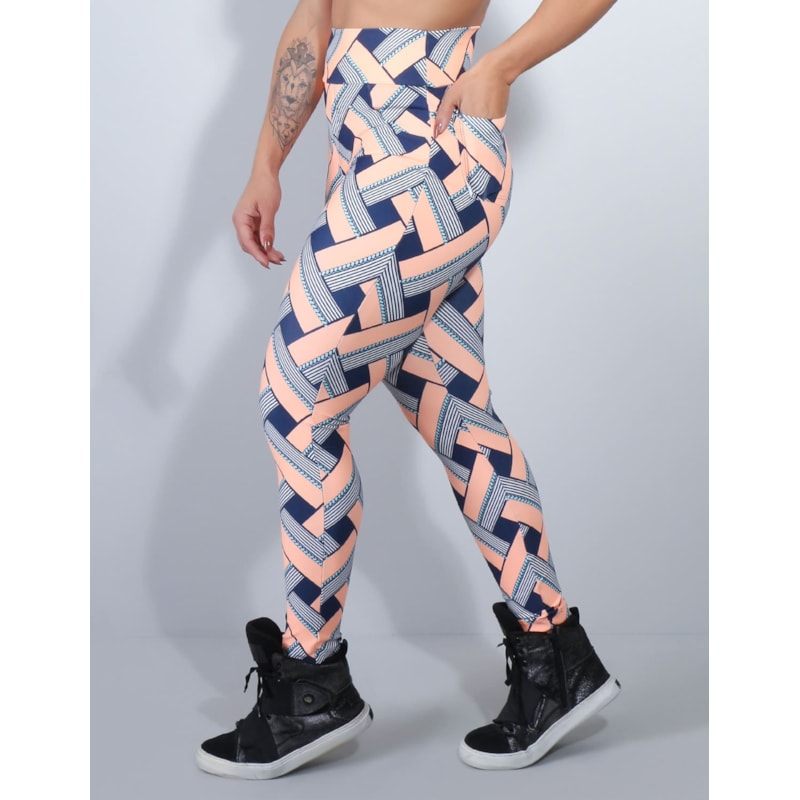 Calça Legging Estampada com Bolsos | Ref: 4.4.4119-3124
