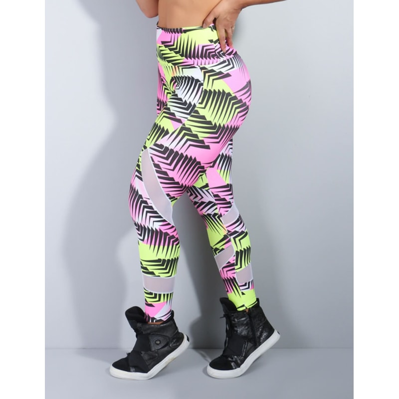 Calça Legging Feminina com Estampa e Tule | Ref: 4.4.1807-3048