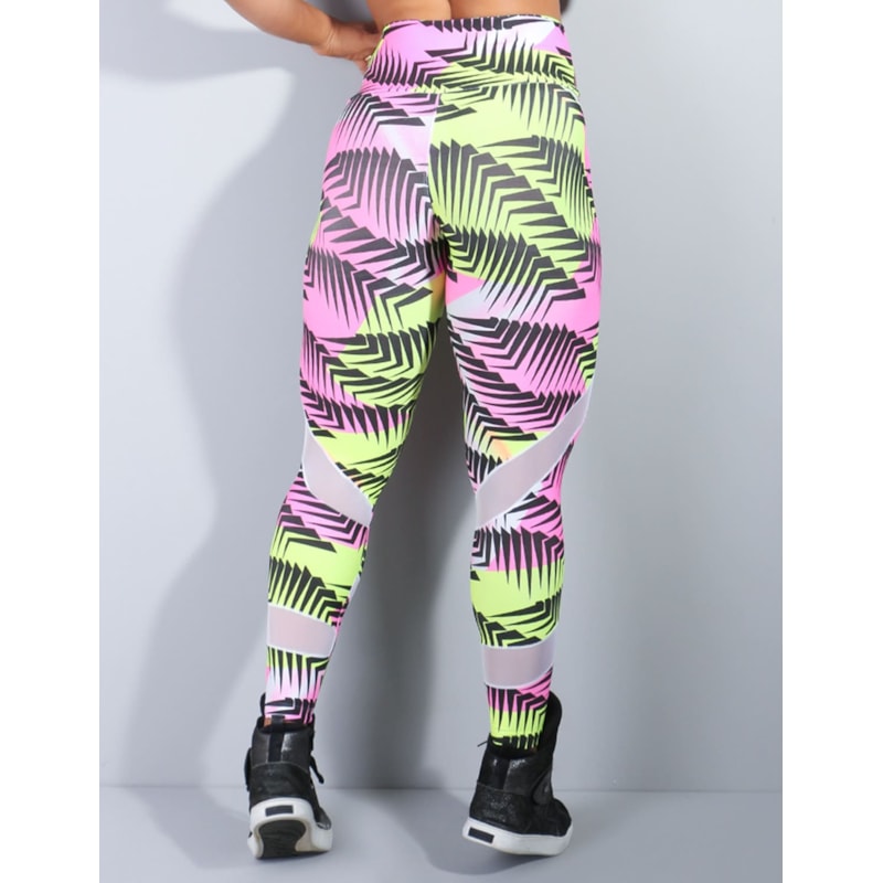 Calça Legging Feminina com Estampa e Tule | Ref: 4.4.1807-3048