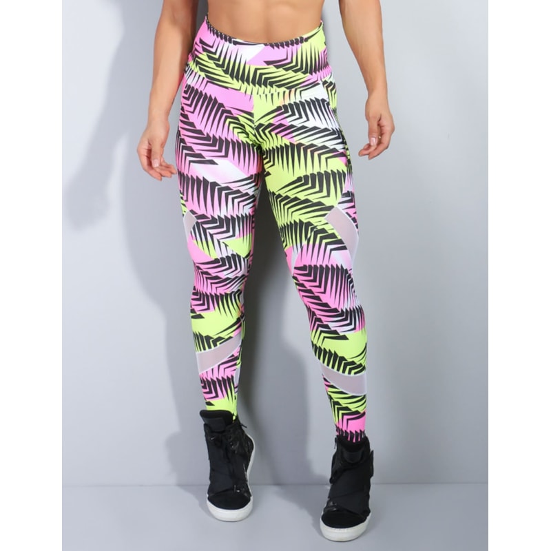 Calça Legging Feminina com Estampa e Tule | Ref: 4.4.1807-3048