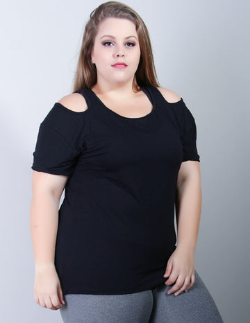 Blusa Gota Plus Size Fitness em Viscolycra Preta | Ref: 4.4.1756-01