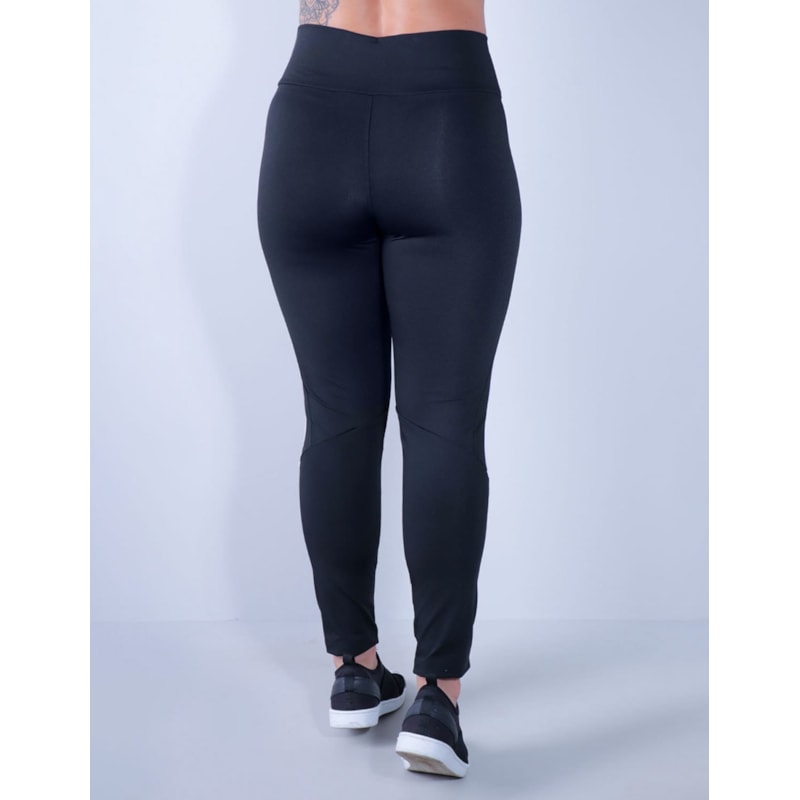 Calça Fitness Preta com Listras Brancas nas Laterais | Ref: 4.4.4336-0102