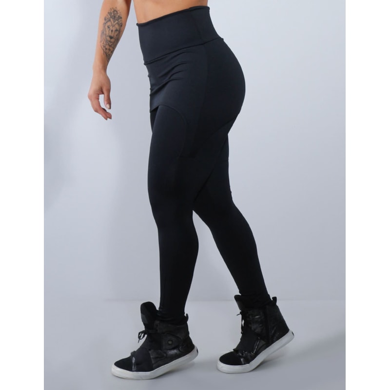 Calça Legging Preta com Tapa Bumbum | Ref: 4.4.4061-01