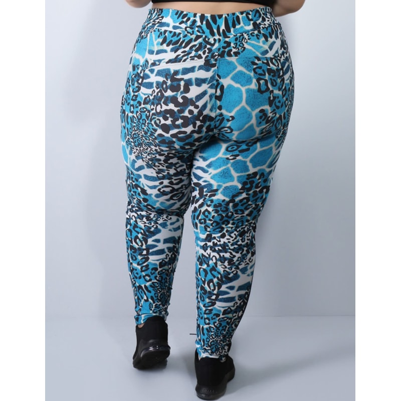 Calça Feminina Plus Size Estampada com Recortes | Ref: 4.4.1768-3093
