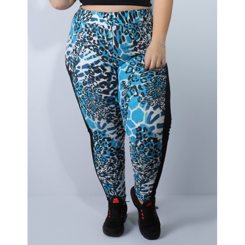 Calça Feminina Plus Size Estampada com Recortes | Ref: 4.4.1768-3093
