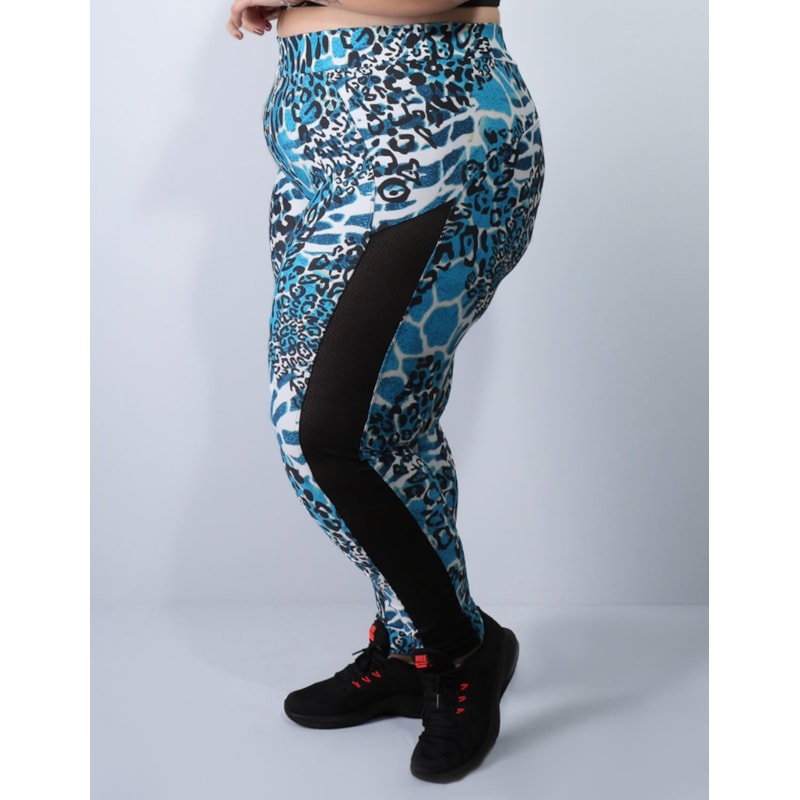 Calça Feminina Plus Size Estampada com Recortes | Ref: 4.4.1768-3093