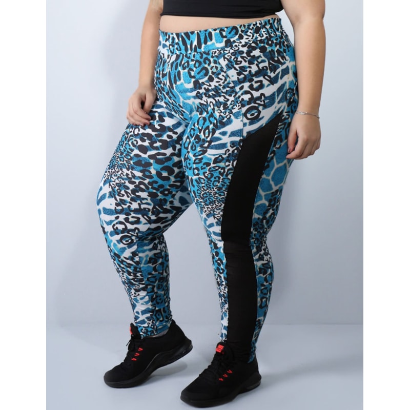 Calça Feminina Plus Size Estampada com Recortes | Ref: 4.4.1768-3093