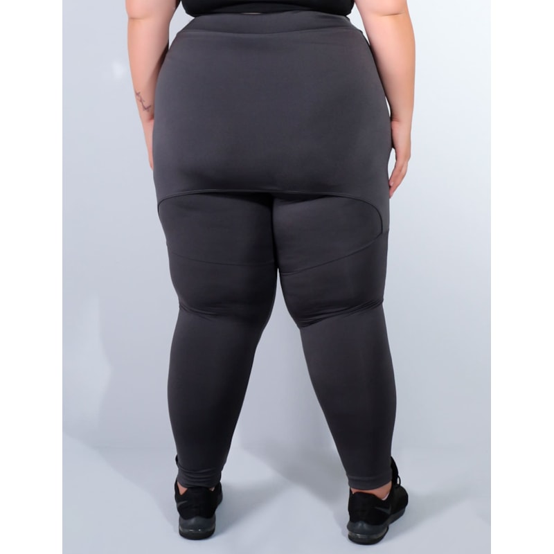 Calça Feminina Plus Size Grafite com Saia Tapa Bumbum | Ref: 4.4.4055-28