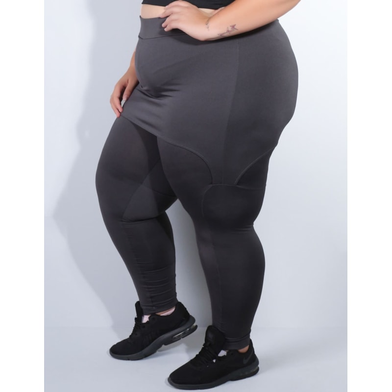 Calça Feminina Plus Size Grafite com Saia Tapa Bumbum | Ref: 4.4.4055-28