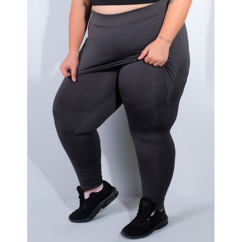 Calça Feminina Plus Size Grafite com Saia Tapa Bumbum | Ref: 4.4.4055-28